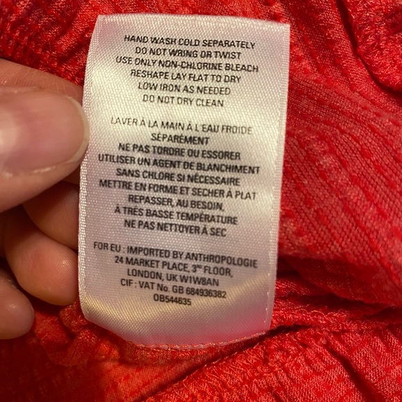 Anthropologie Deletta Thea Pink Babydoll Peplum Tiered Long Sleeves Top - Picture 8 of 11